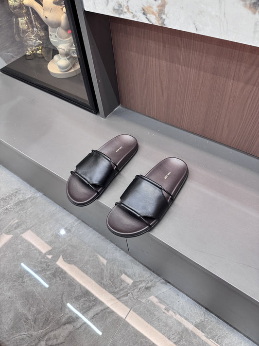 The Row Lambskin Leather Slides