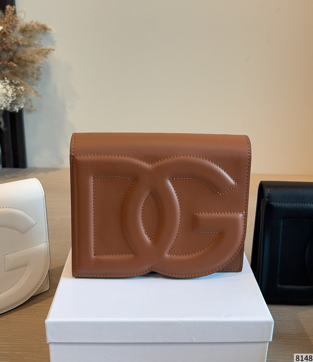 Dolce & Gabbana Calfskin Leather Logo Crossbody Bag