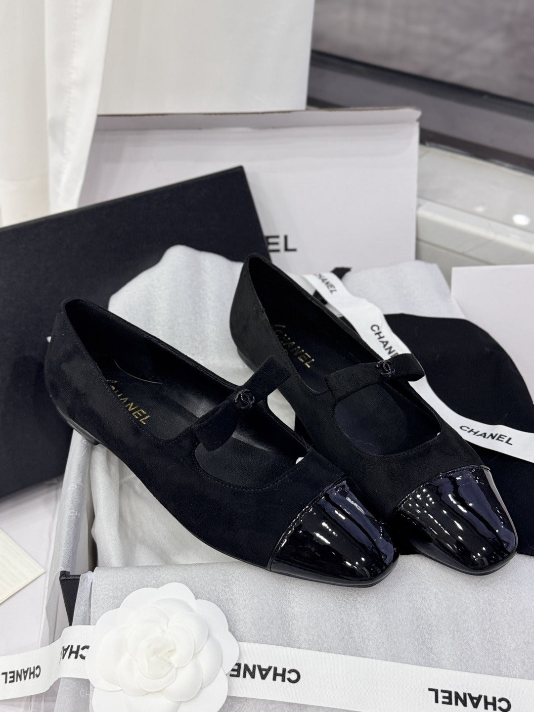 Chanel Patent Leather Bow Shoes