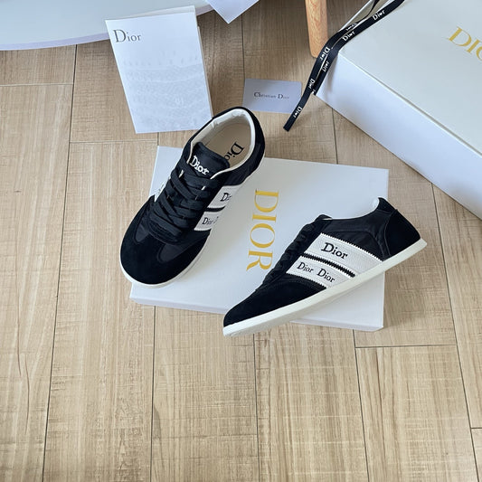 Dior Leather Vintage-Finish Sneakers