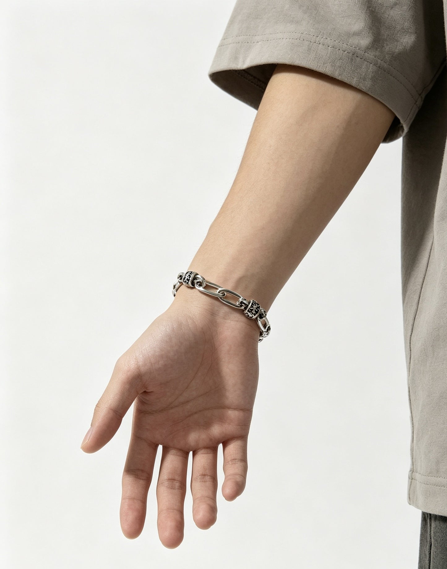 Chrome Hearts Sterling Silver Cross Bracelet