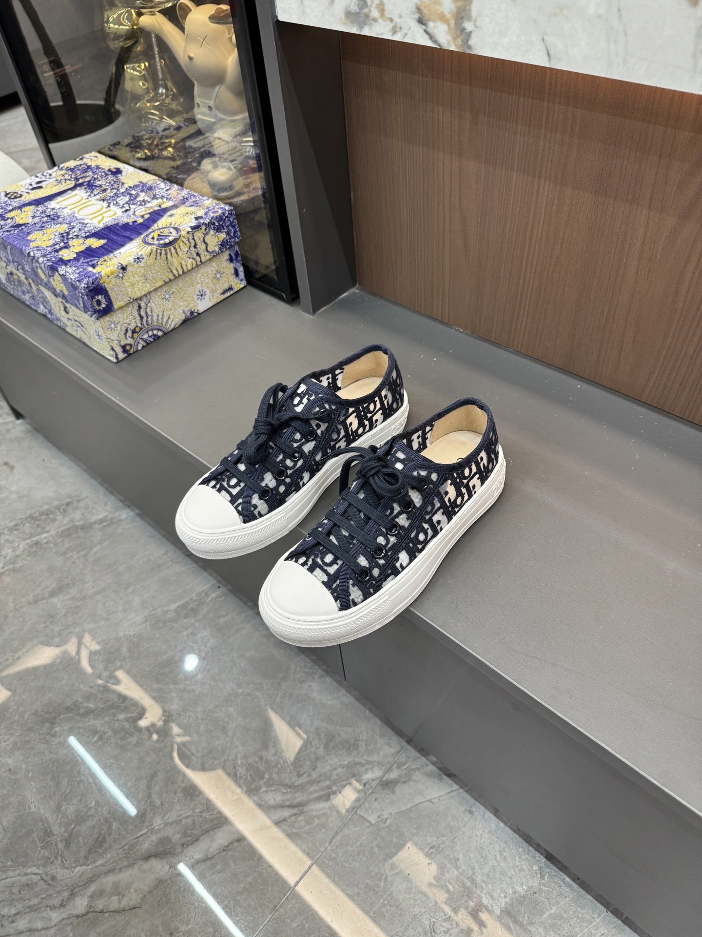 Dior Women Cotton & Lambskin Leather Embroidered Shoes