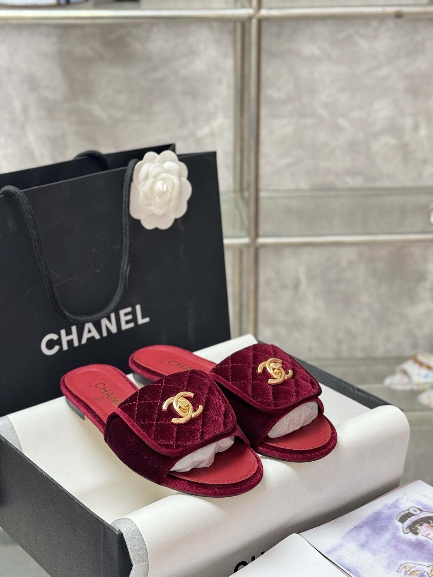 Chanel Lambskin Leather Slides