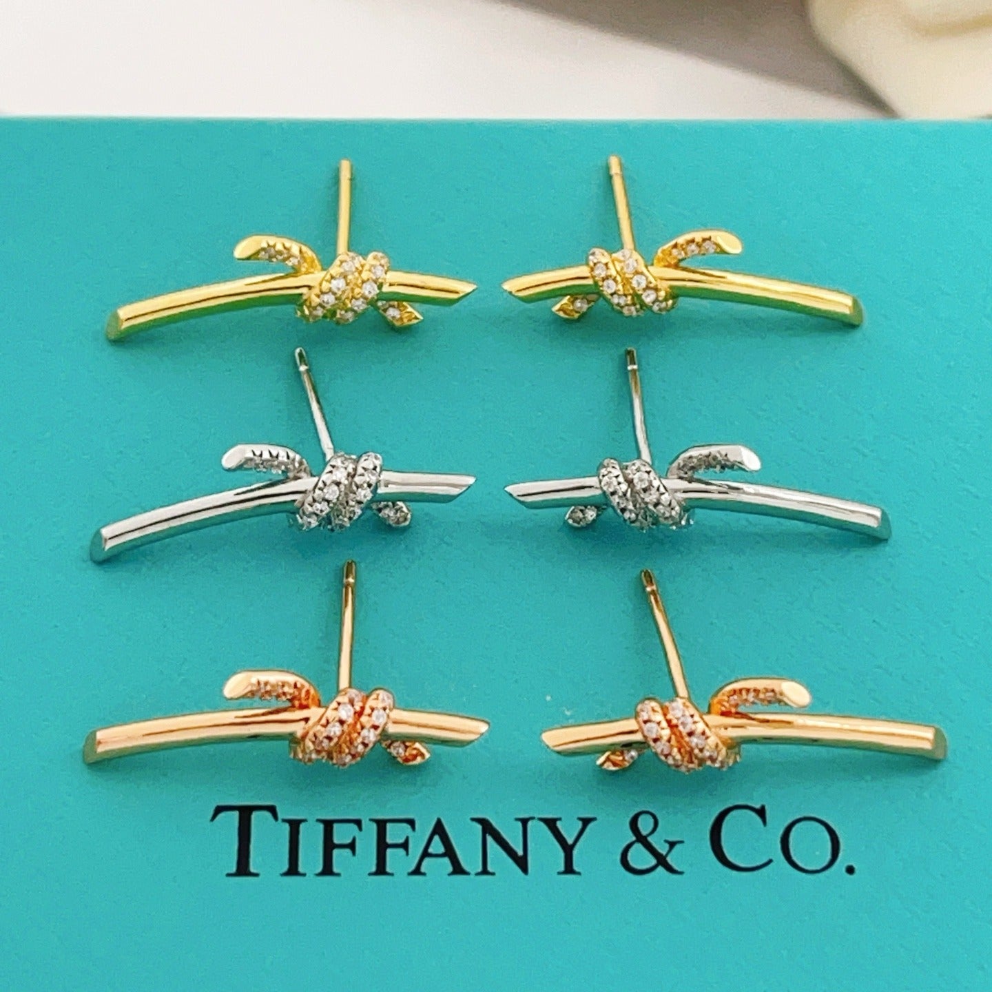 Tiffany & Co. Silver Brass Knot Earrings