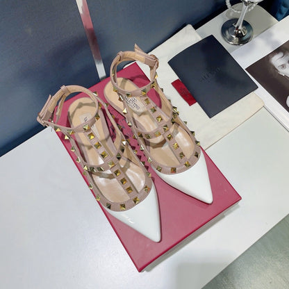 Valentino Lambskin Leather Pointed Toe Sandals