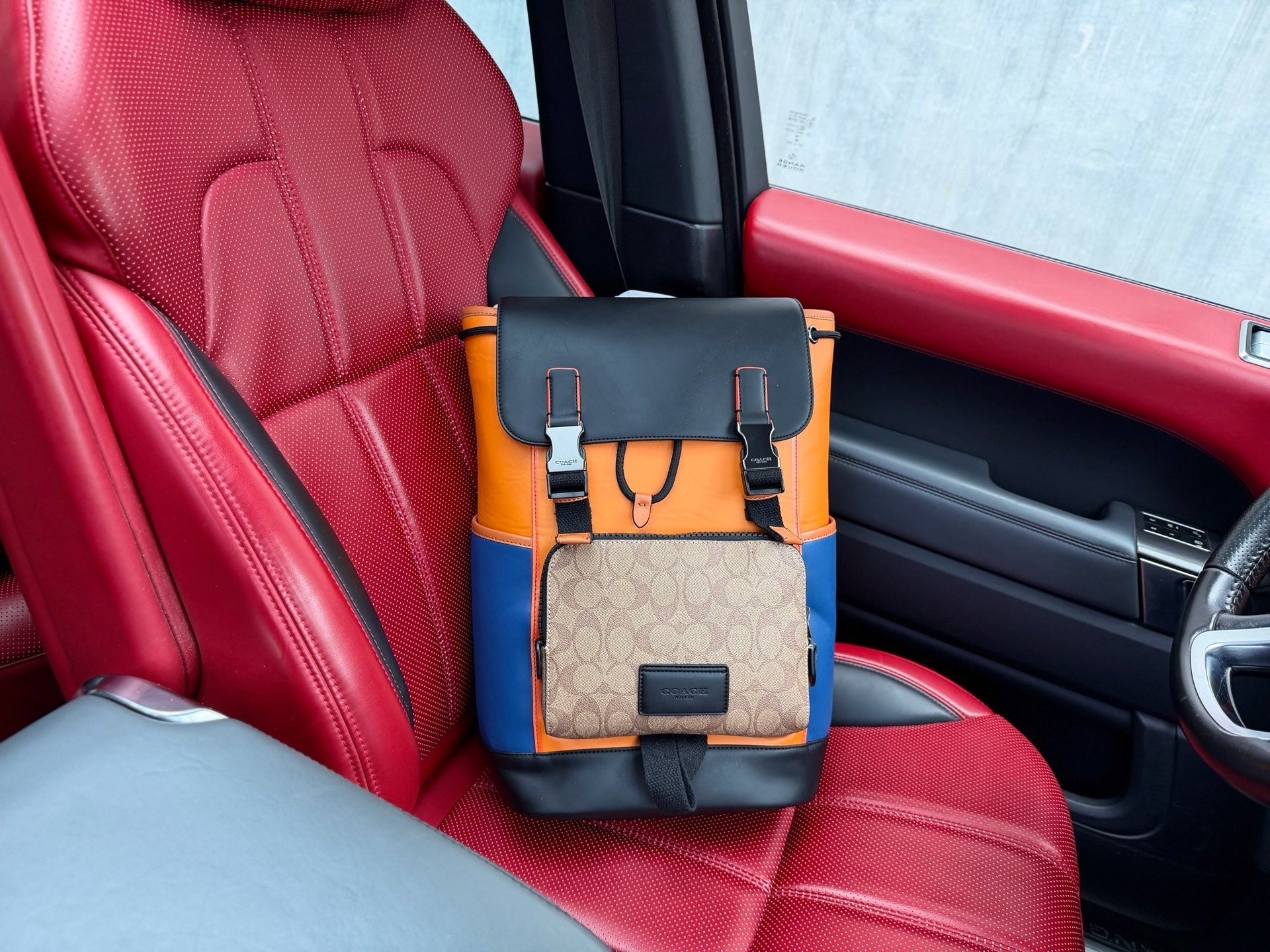 Coach Canvas Logo Backpack