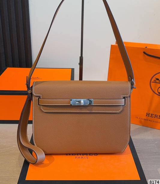 Hermes Leather Saddle Crossbody Bag