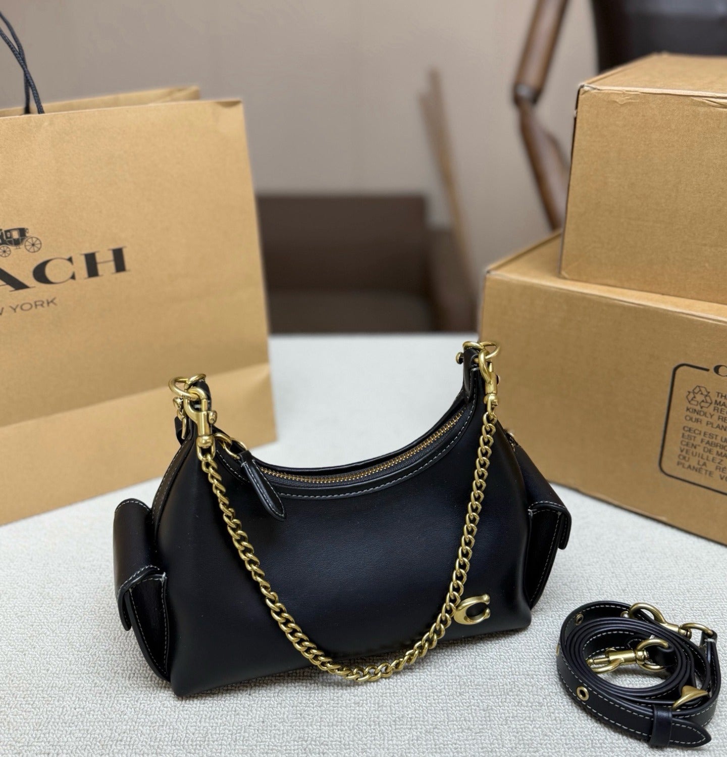 Coach Brass Chain Handbag