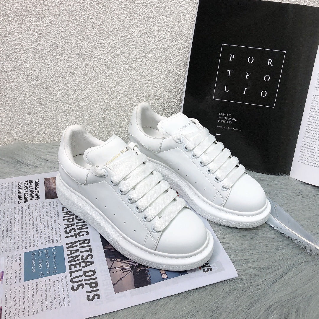 Alexander McQueen Lambskin Leather Logo Sneakers