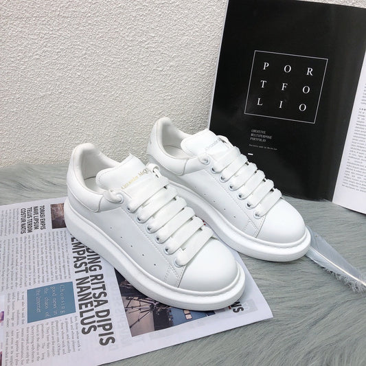 Alexander McQueen Lambskin Leather Logo Sneakers