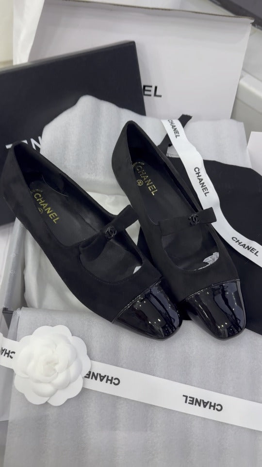 Chanel Patent Leather Bow Shoes