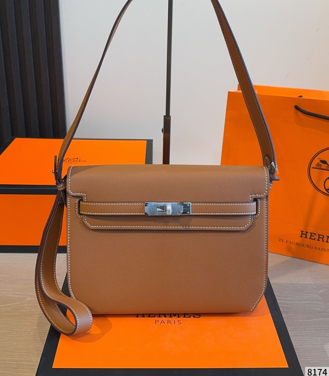 Hermes Leather Saddle Crossbody Bag
