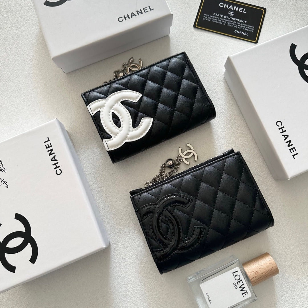 Chanel Black Lambskin Leather Wallet