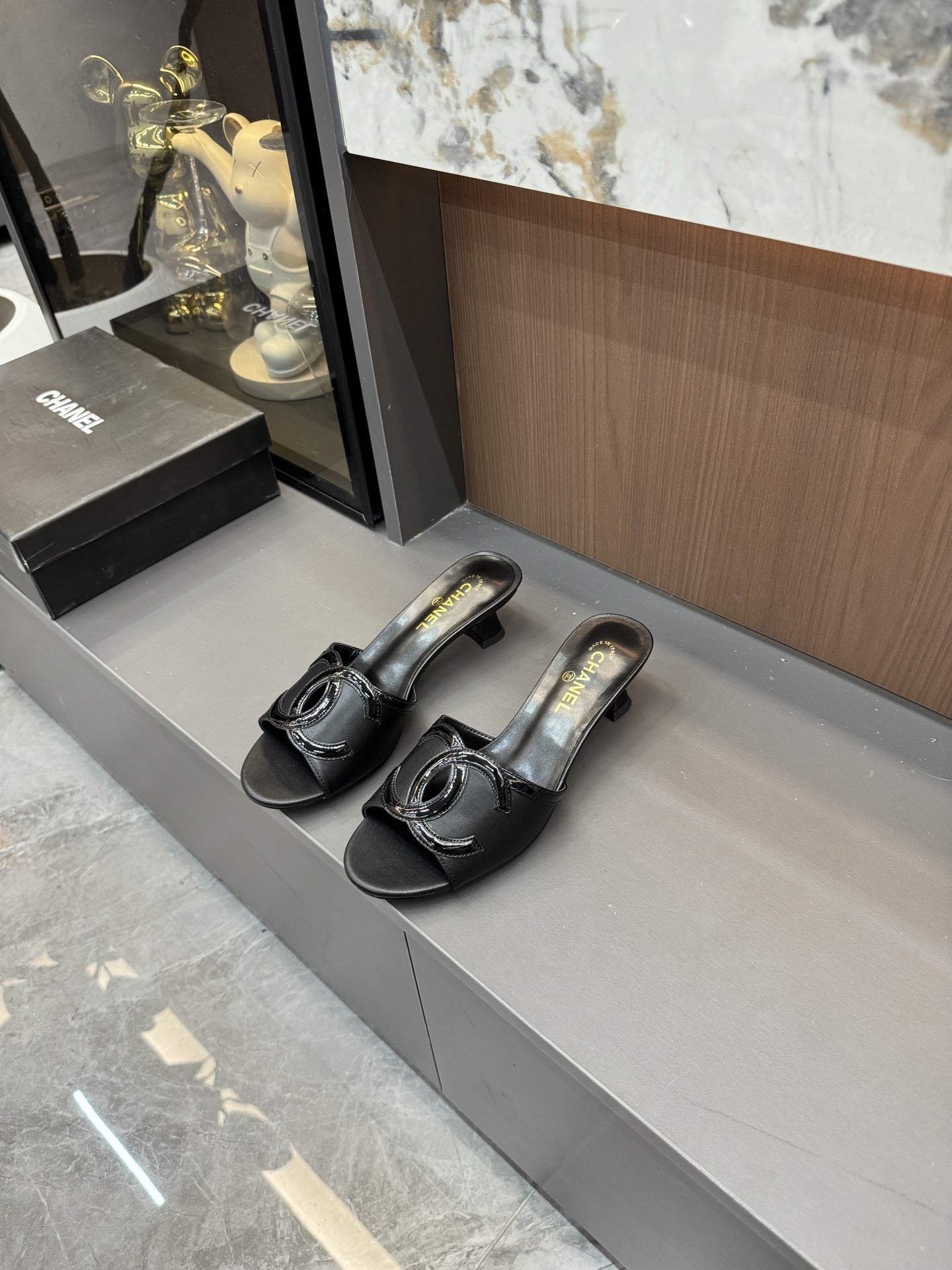 Chanel Lambskin Leather Openwork Slides