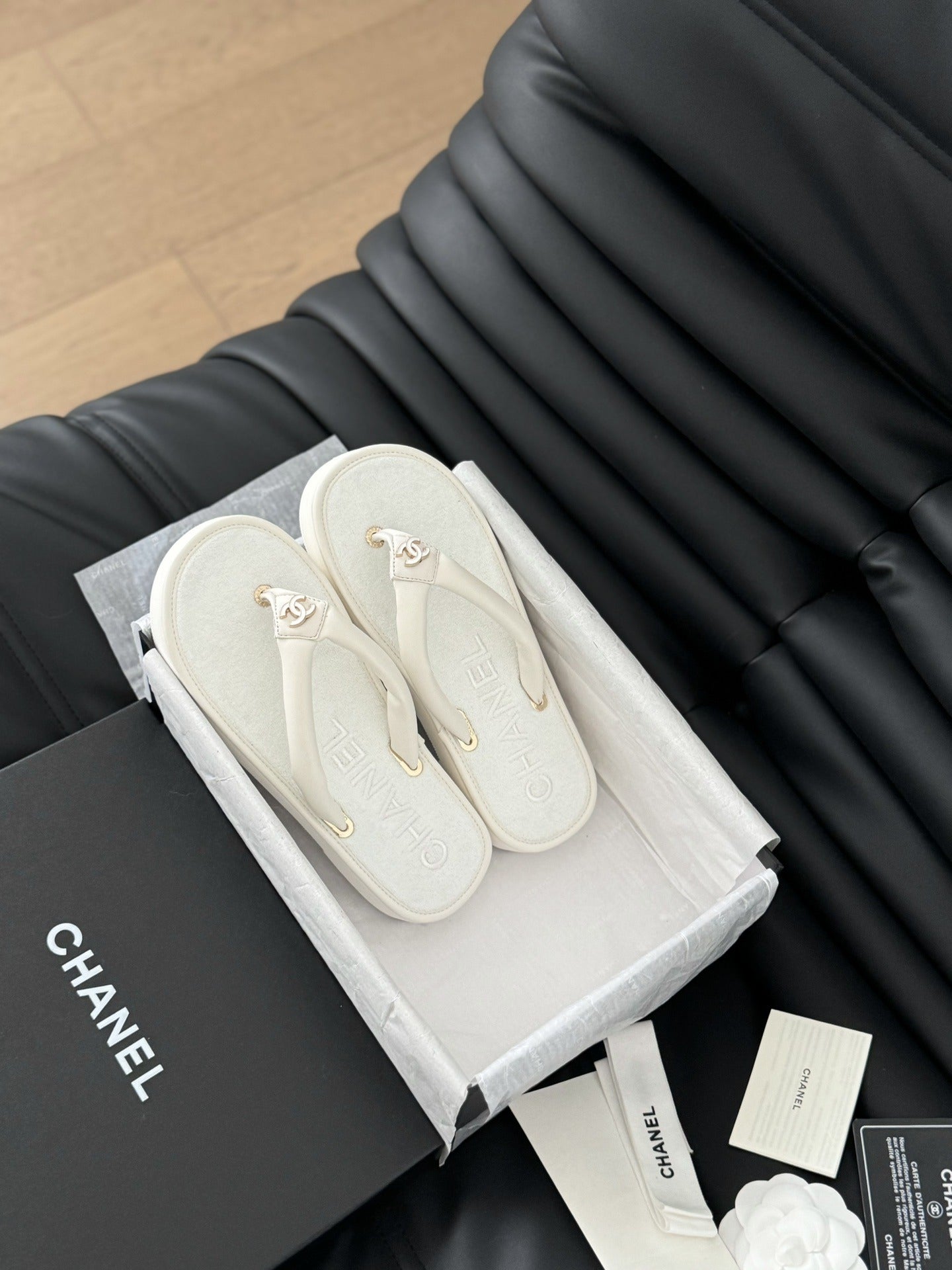 Chanel Leather Slides