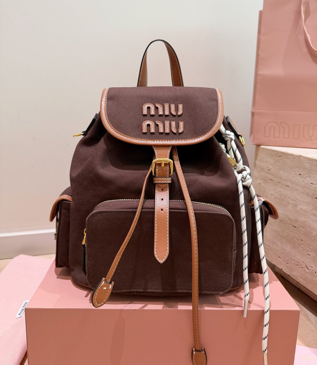 Miu Miu Logo Backpack
