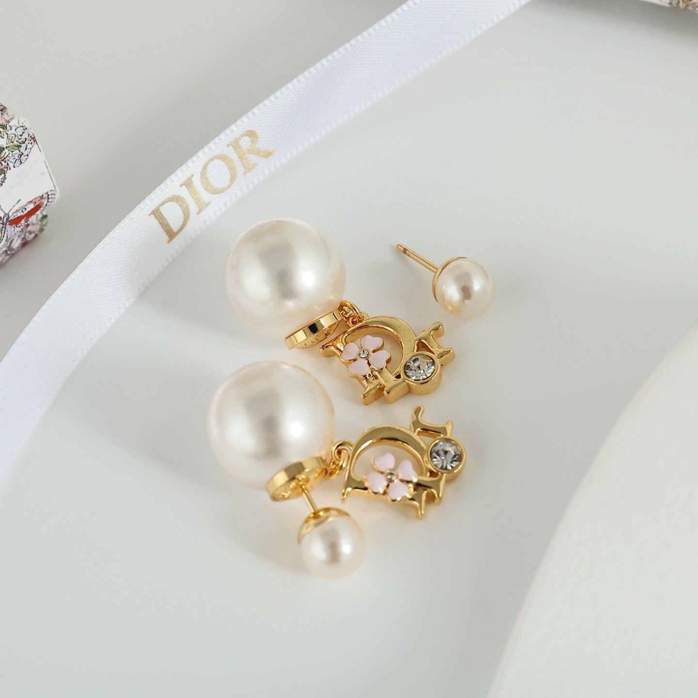 Dior Pink Pearl Earrings