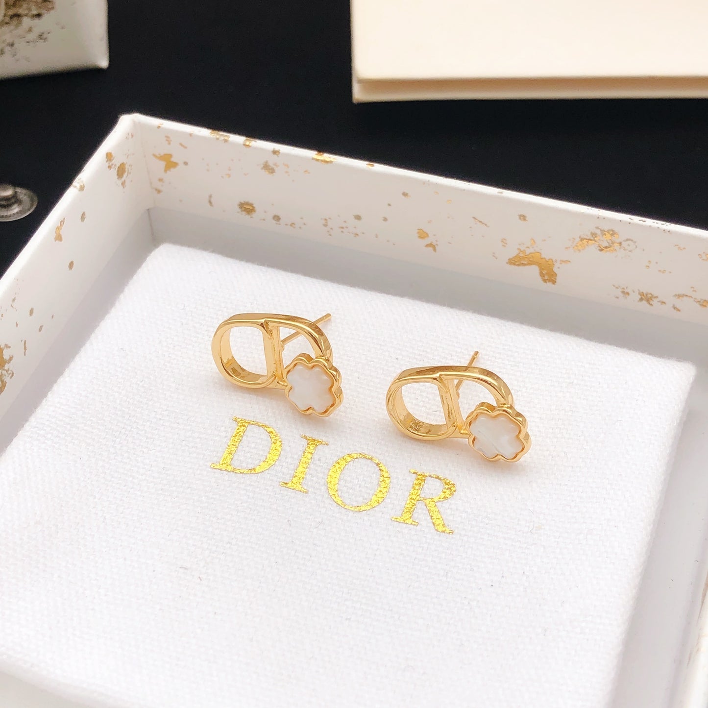 Dior Brass Clover Earrings
