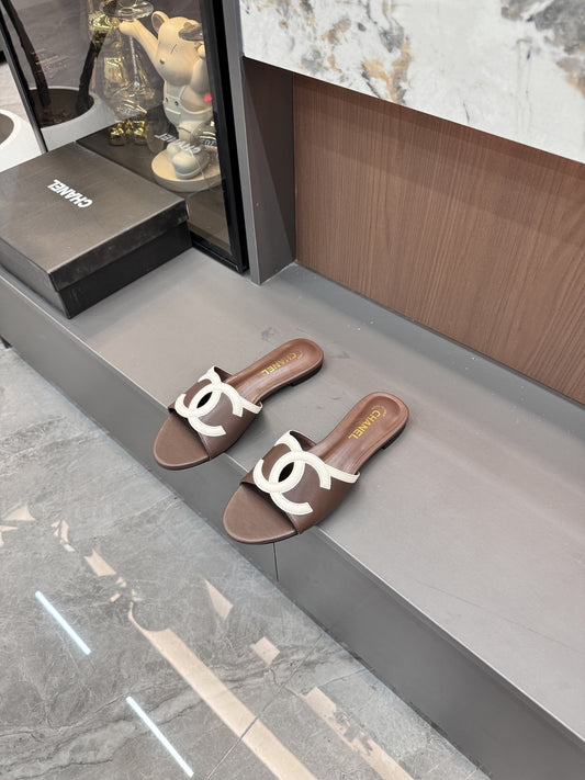 Chanel Lambskin Leather Openwork Slides