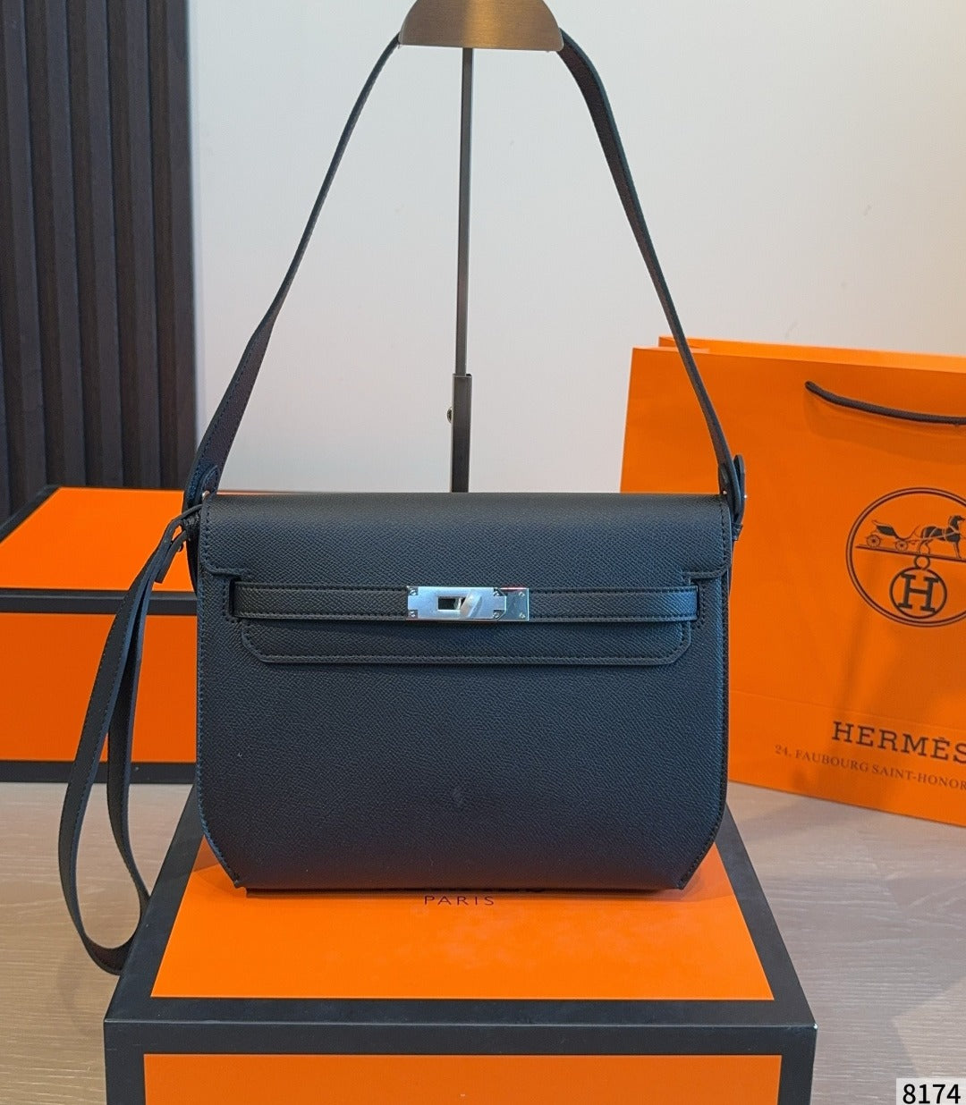 Hermes Leather Saddle Crossbody Bag