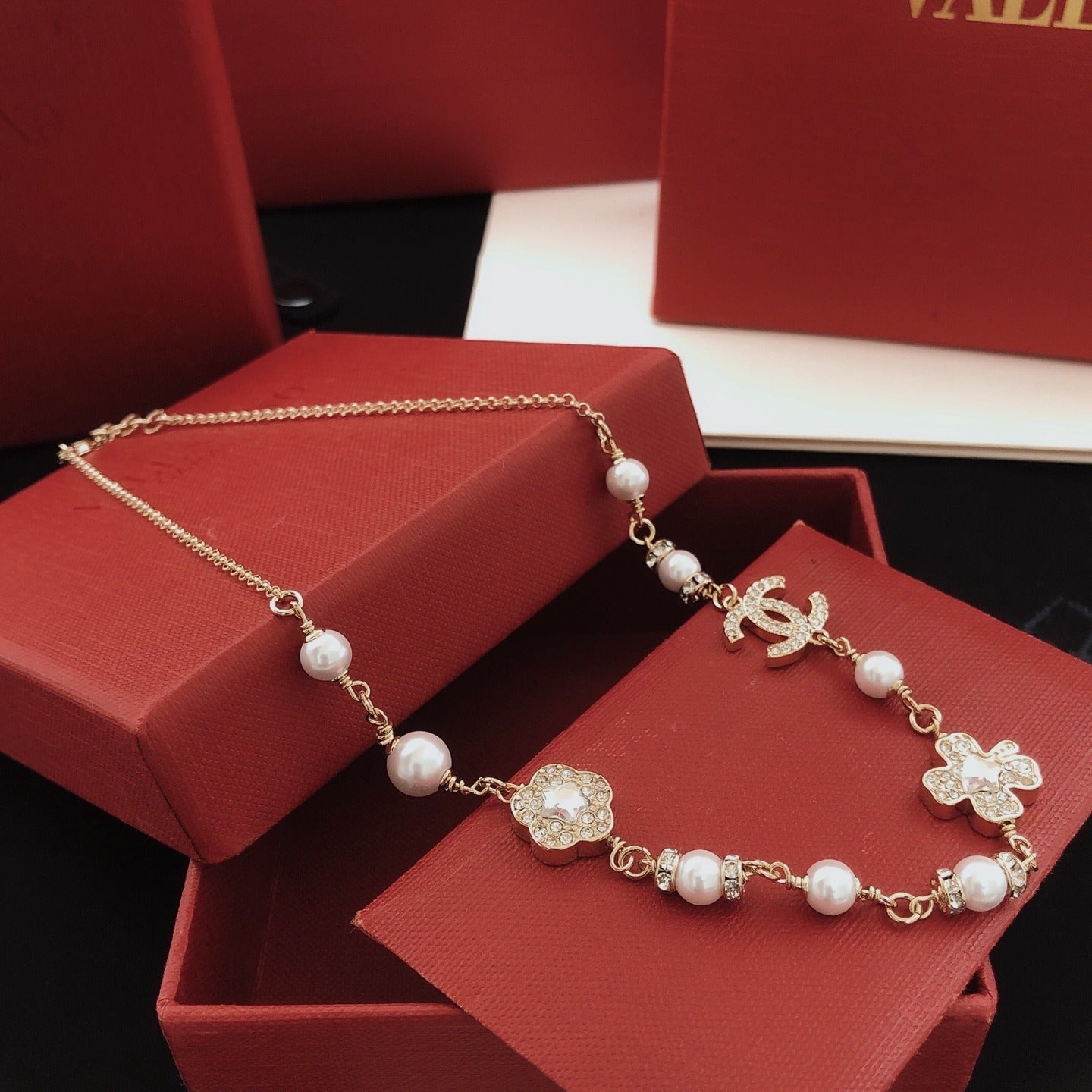 Chanel Brass Clover Necklace