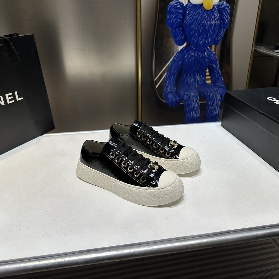 Chanel Lambskin Leather Logo Shoes