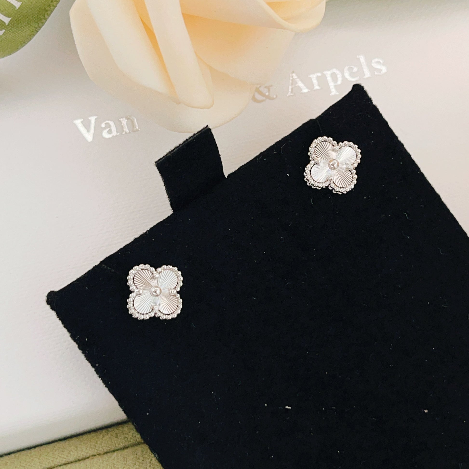 Van Cleef & Arpels Silver Brass Earrings