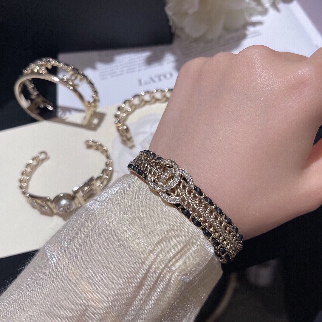 Chanel Black Brass Bracelet