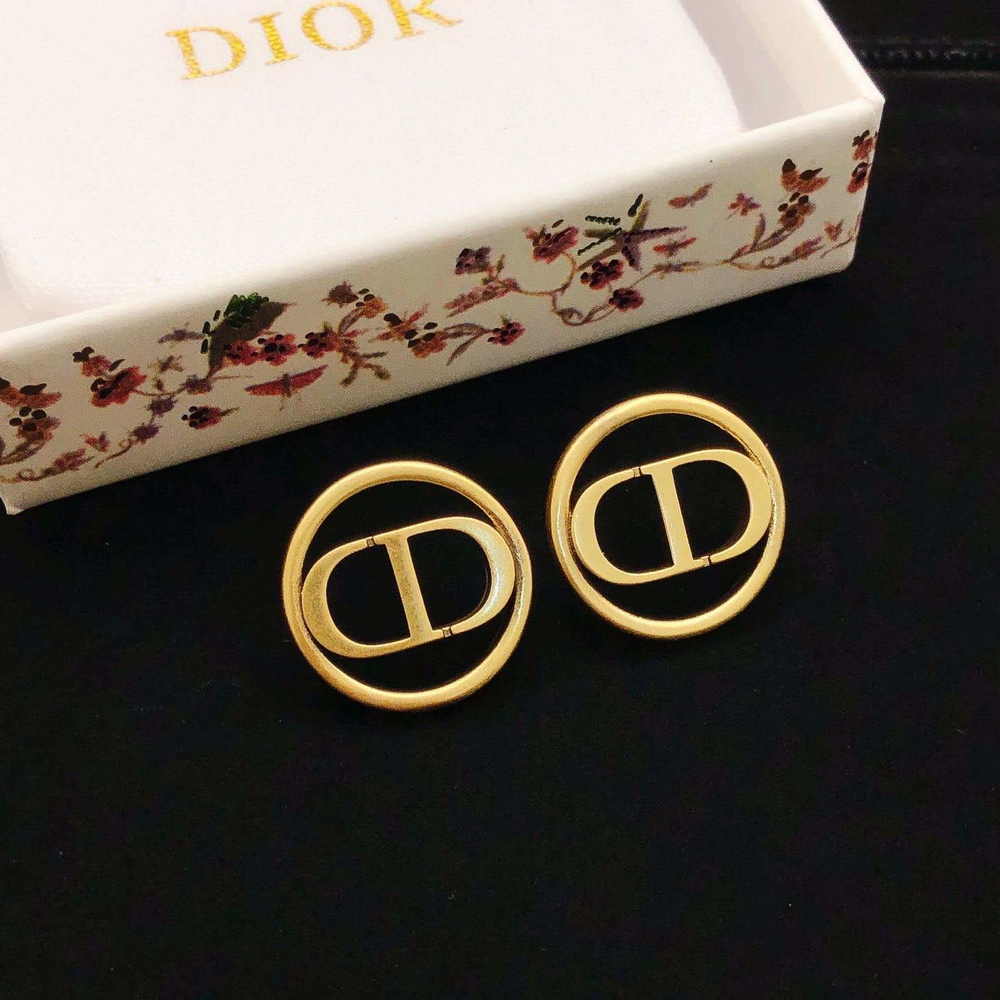 Dior Brass Round Earrings