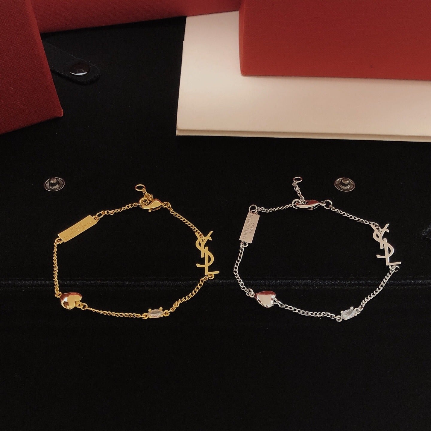Saint Laurent Brass Heart Bracelet