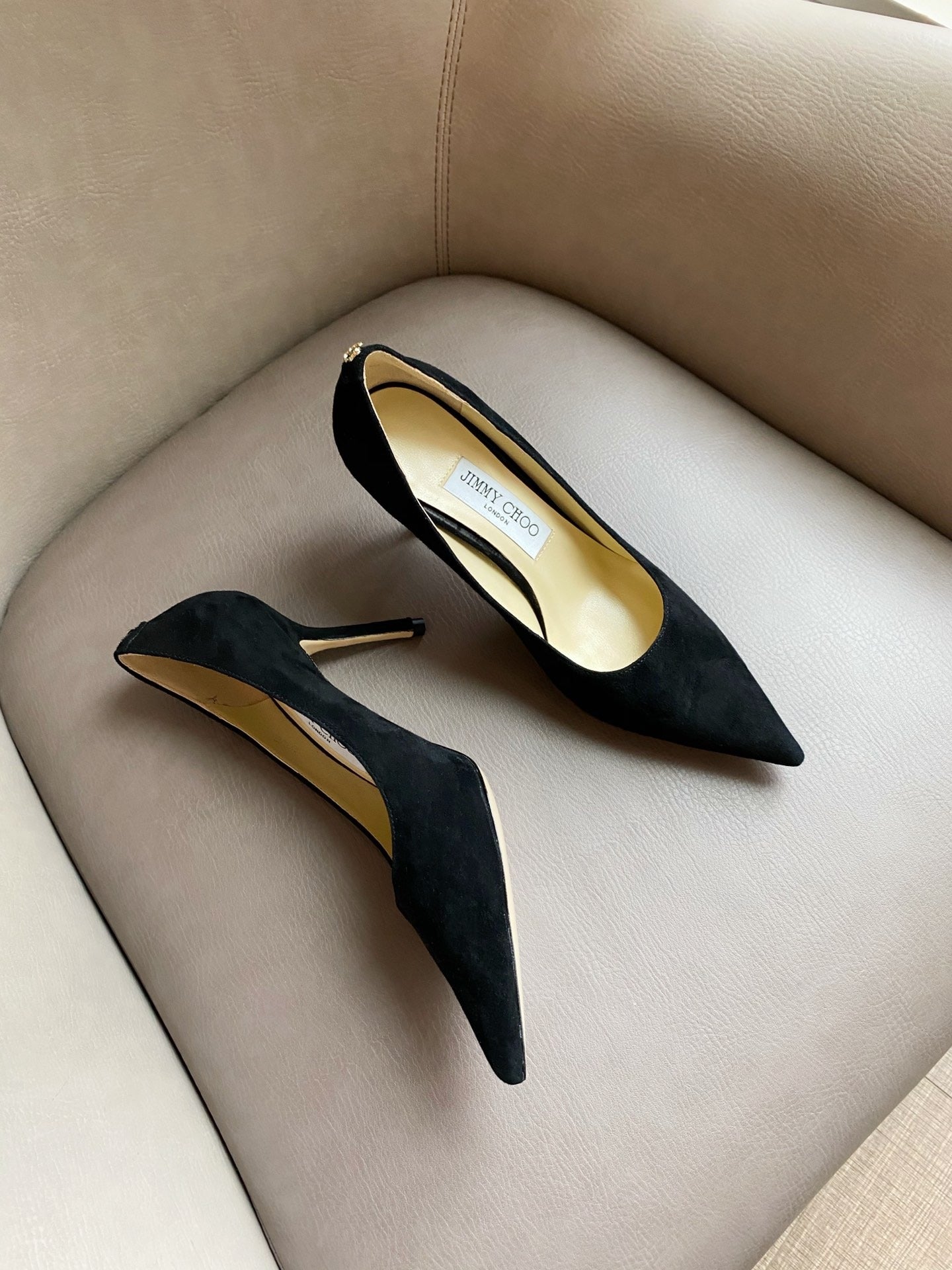 Jimmy Choo Women Patent Leather & Lambskin Leather Pearl Heels