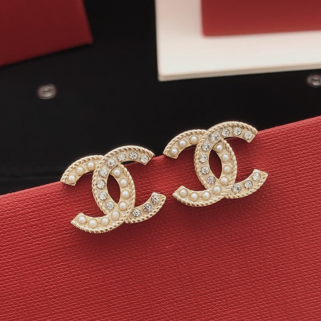 Chanel Brass & Sterling Silver Earrings