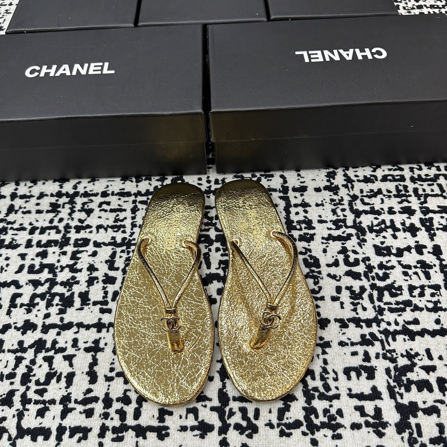 Chanel Lambskin Leather Slides