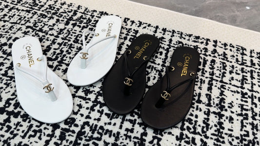 Chanel Lambskin Leather Slides