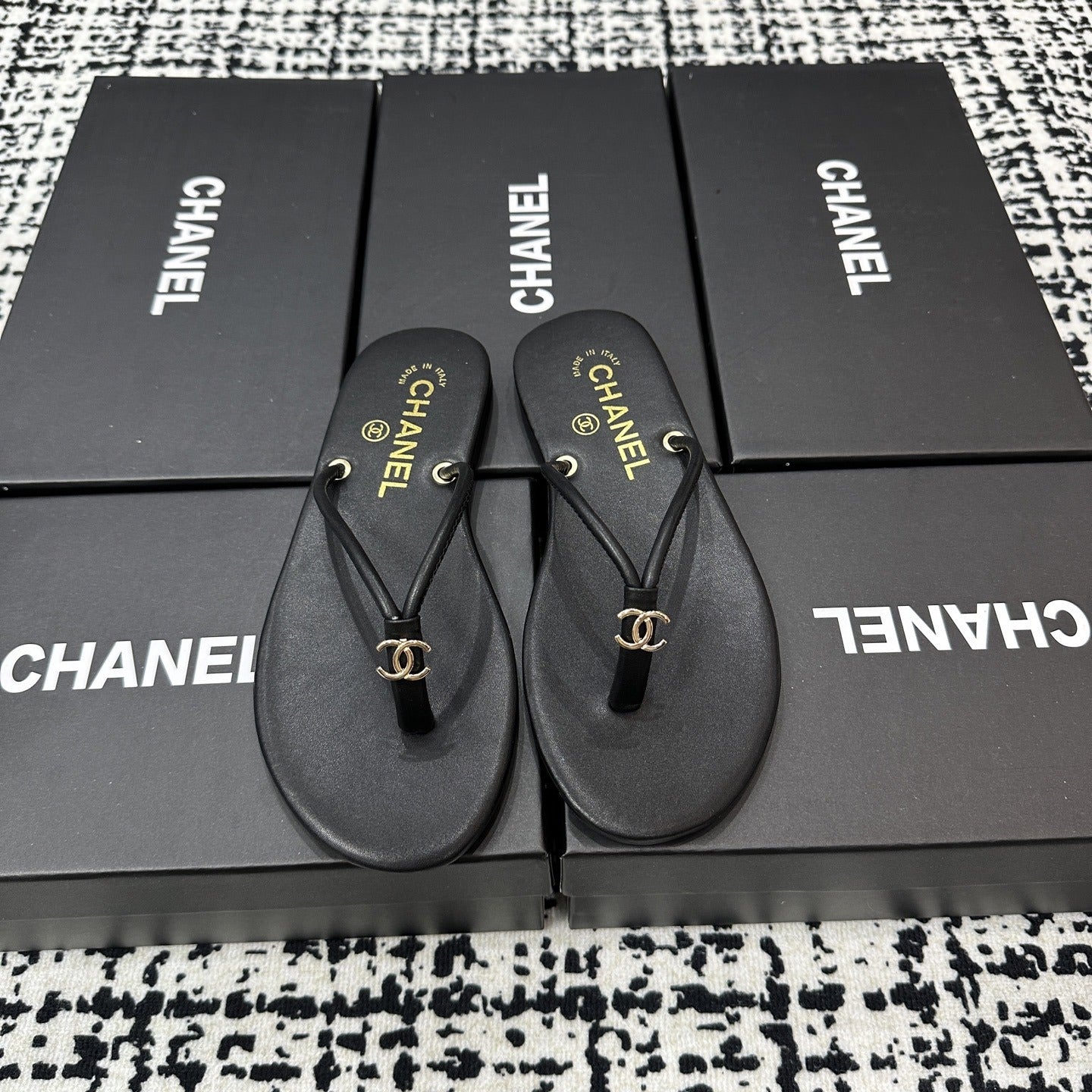 Chanel Lambskin Leather Slides