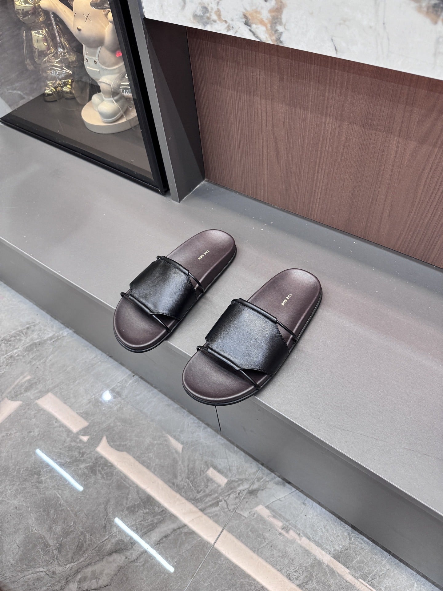 The Row Lambskin Leather Slides