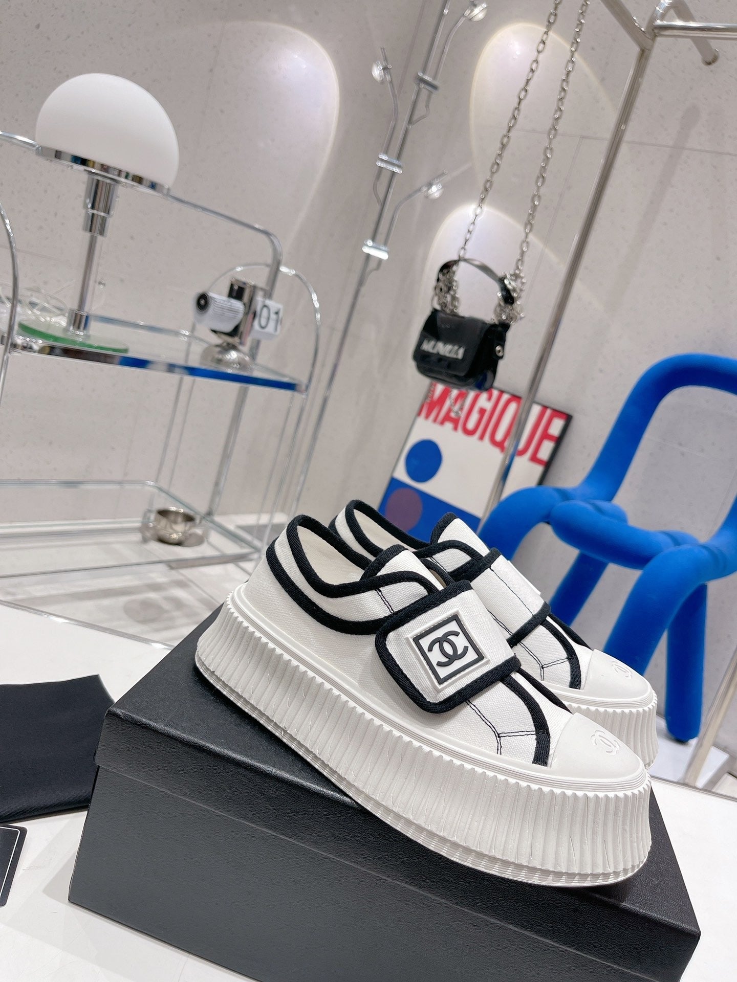 Chanel Canvas & Leather Vintage-Finish Canvas Shoes