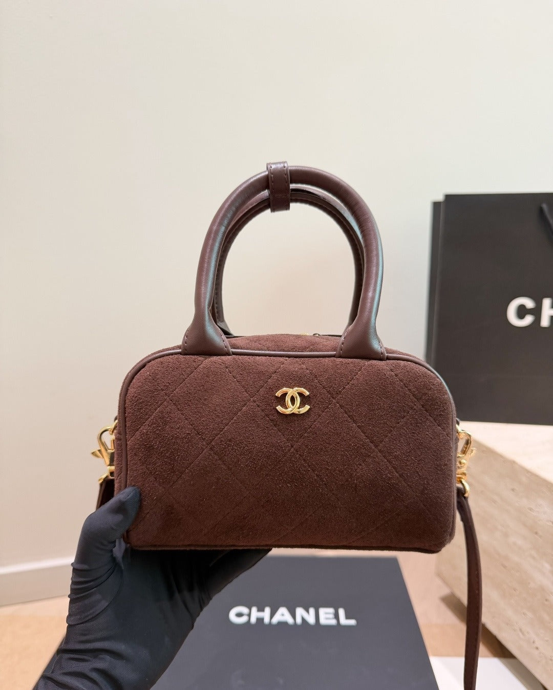 Chanel Calfskin Leather Logo Handbag