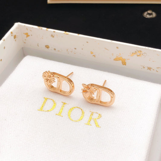 Dior Gold Brass Sunburst Earrings