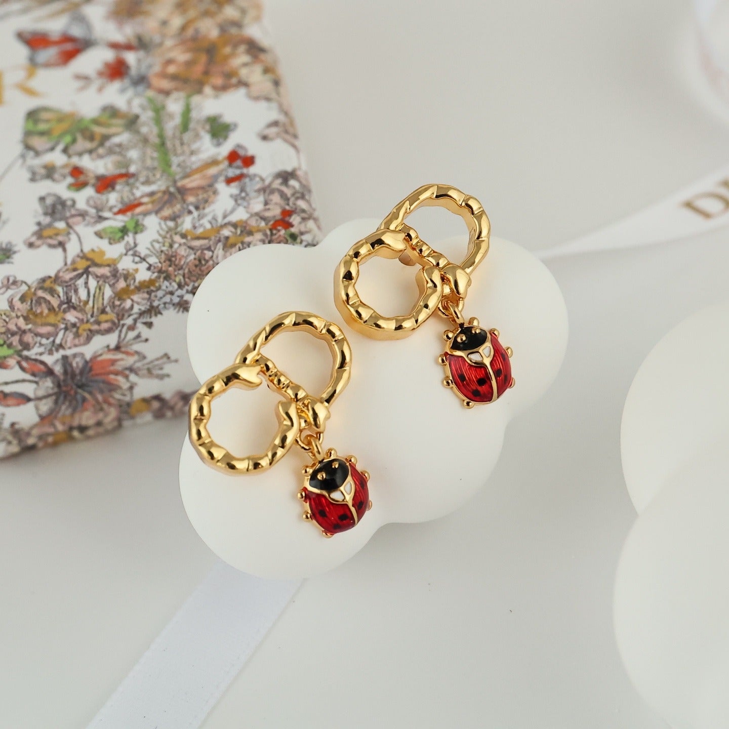 Dior Black Enamel Earrings