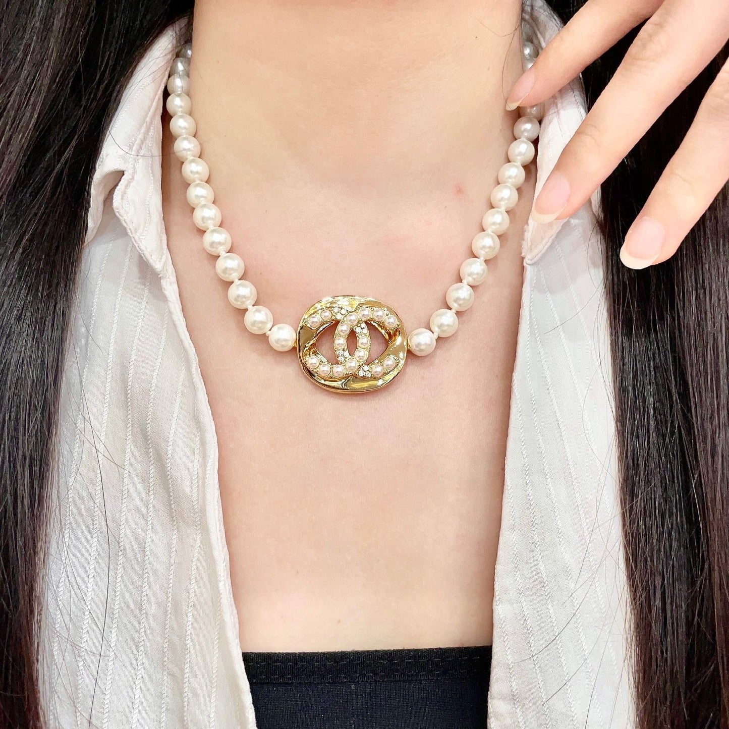Chanel Logo Necklace