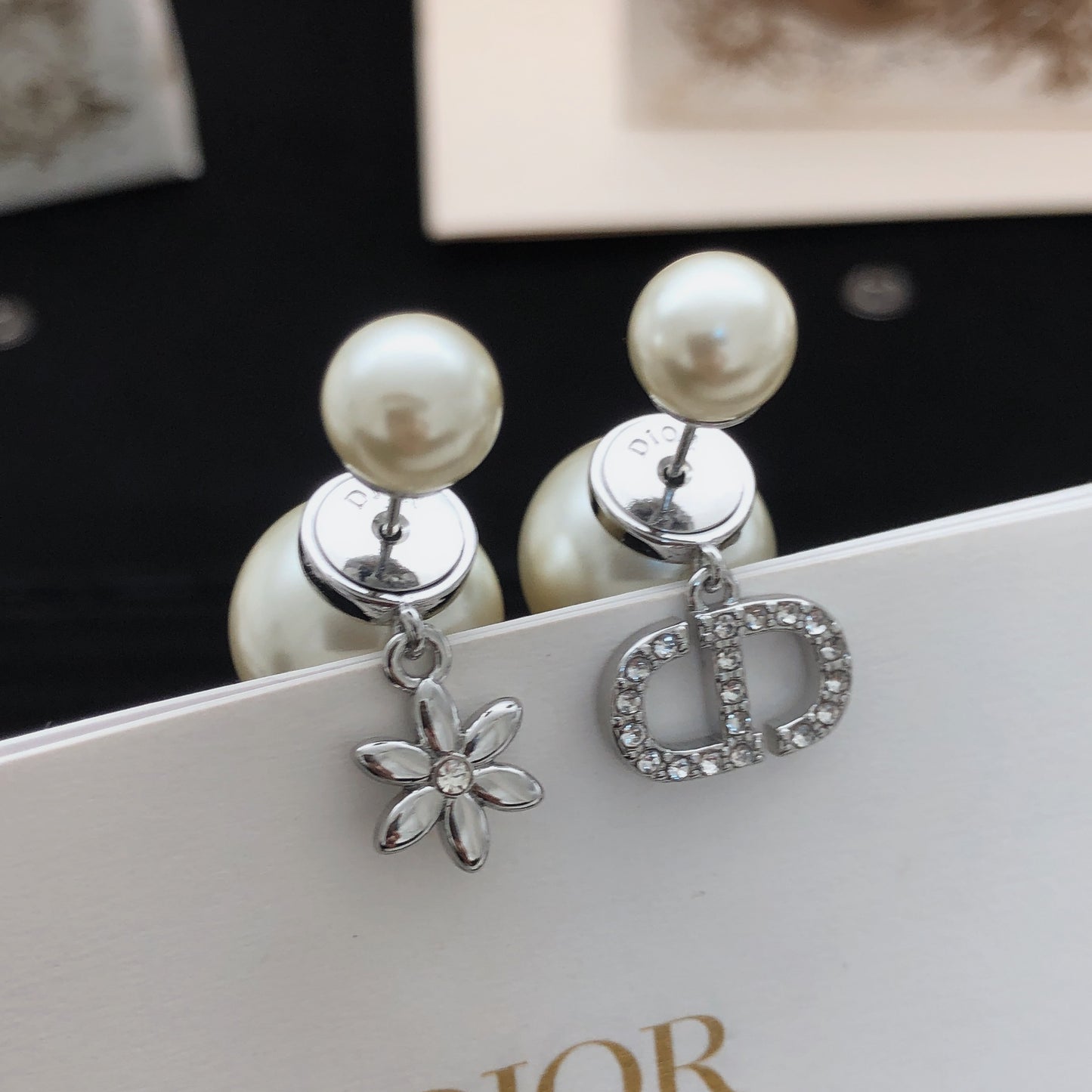 Dior Brass Floral Earrings
