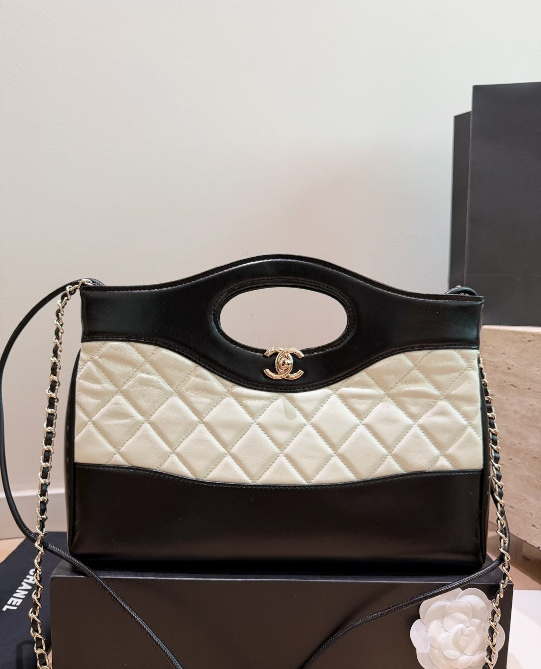 Chanel Lambskin Leather Chain Handbag