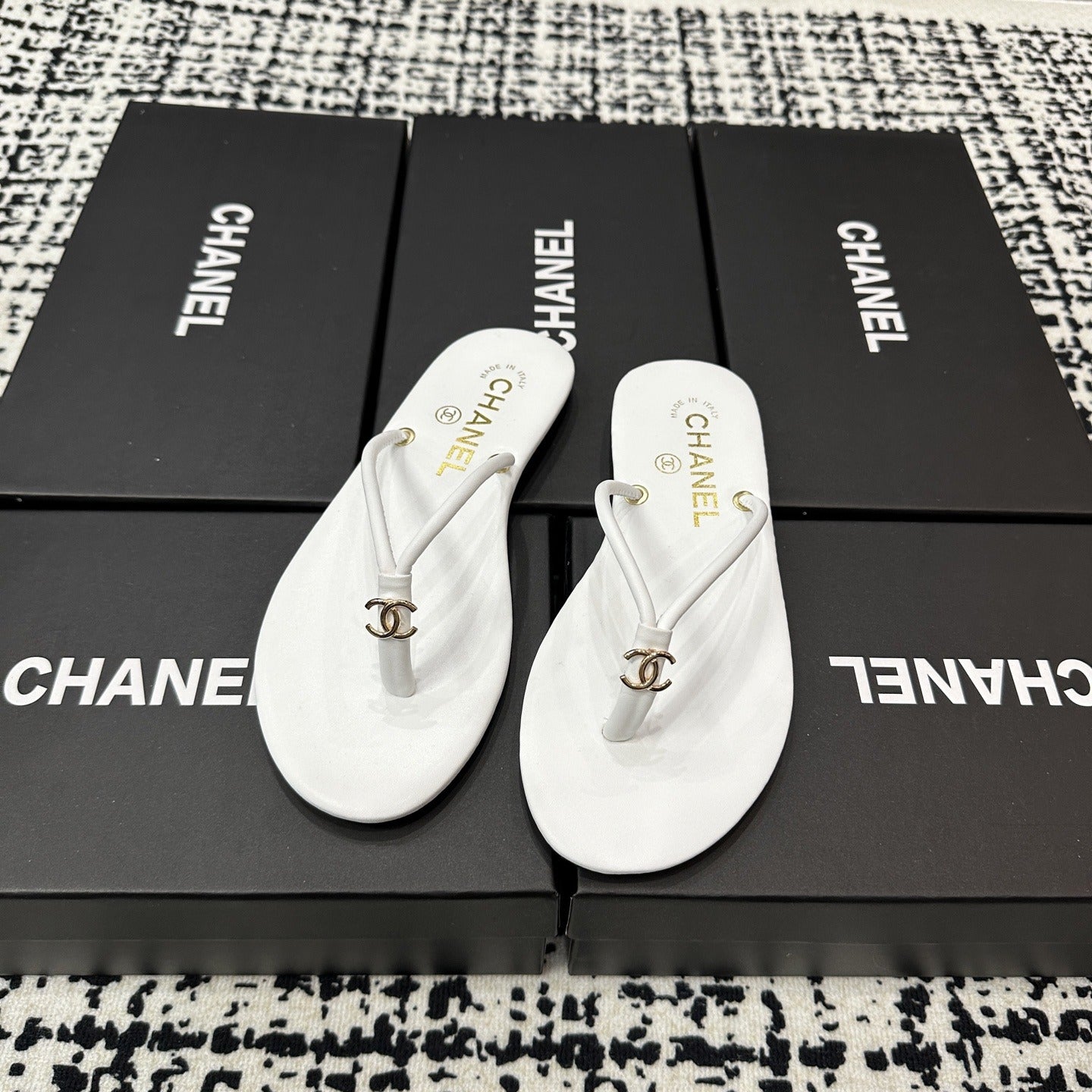 Chanel Lambskin Leather Slides