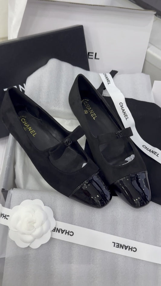 Chanel Patent Leather Bow Shoes