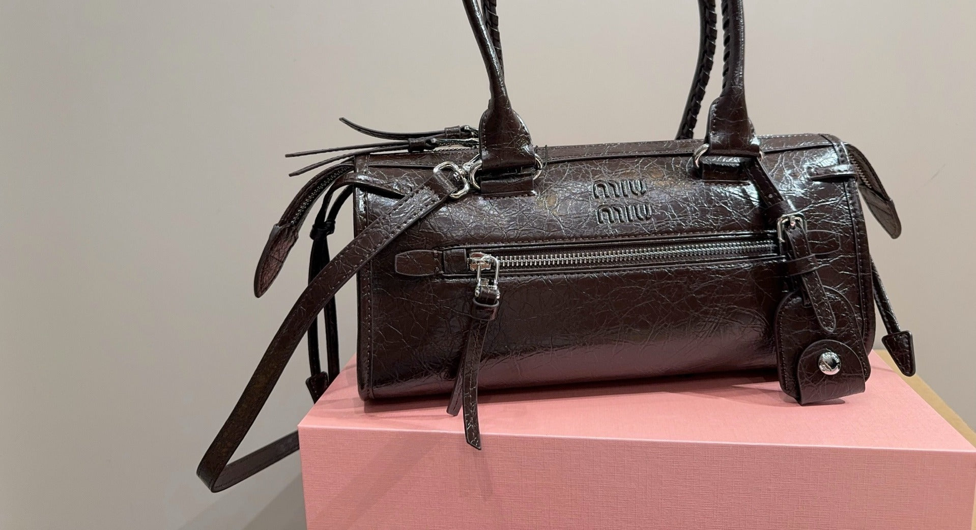 Miu Miu Leather Zip Handbag