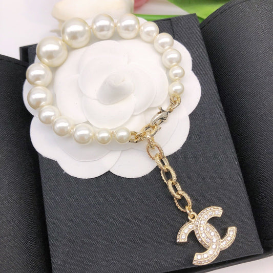 Chanel Brass Pearl Necklace