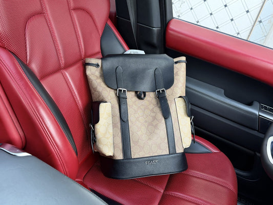 Coach Black Canvas Logo Backpack