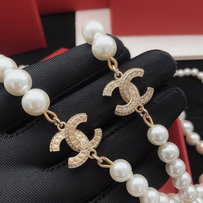 Chanel Brass Pearl Necklace