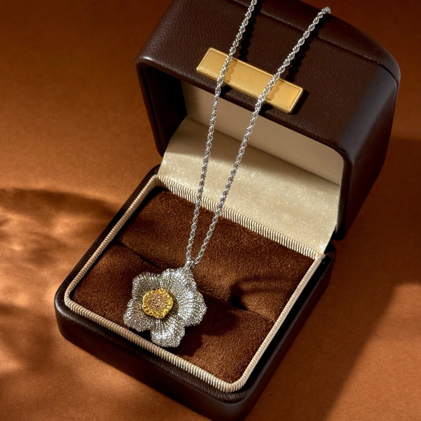 Buccellati Brass Floral Necklace